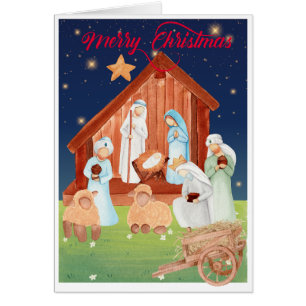 Nativity Scene Glory to God Non-Photo Holiday Card