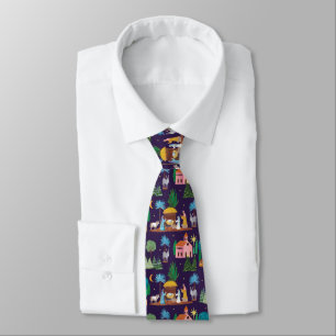 Nativity Scene Hand drawn Christmas Tie