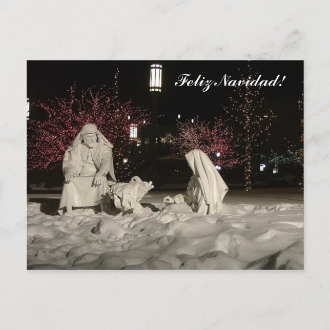 Nativity Scene Holiday Postcard (Front)