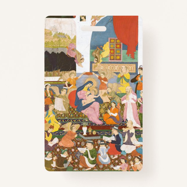 Nativity scene in indian style ID badge (Front)