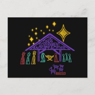 Nativity Scene - Isaiah 9:6-7 Christmas Holiday Postcard