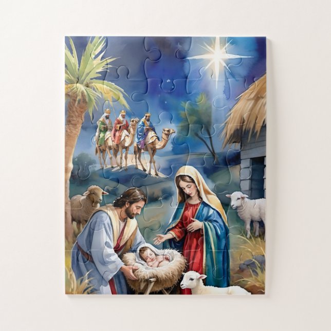 Nativity scene jigsaw puzzle (Vertical)