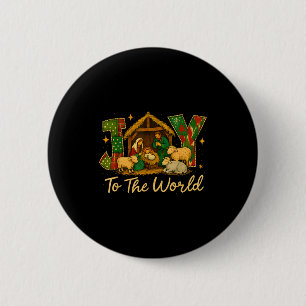 Nativity Scene Joy To The World – Christmas Faith  6 Cm Round Badge