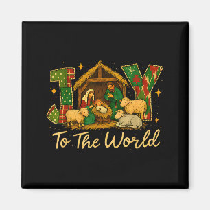 Nativity Scene Joy To The World – Christmas Faith Magnet