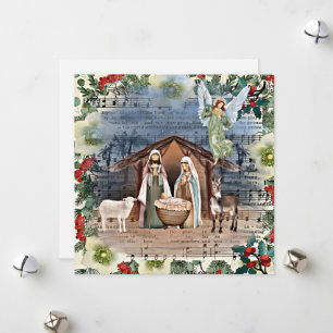 Nativity Scene, Joy to the World, Holiday Card