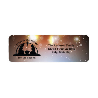 Nativity Scene Lights - Return Address Label