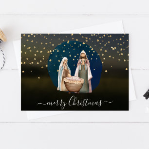 Nativity Scene, Mary, Joseph, baby Jesus Christmas Postcard