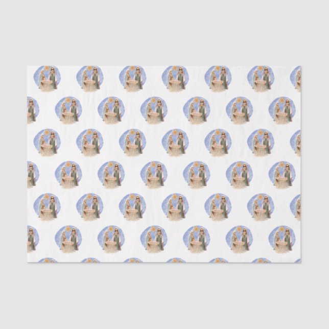 Nativity Scene Mary Joseph Jesus Pattern Christmas Tissue Paper (Front)