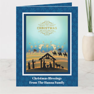 Nativity Scene "Merry Christmas & Happy New Year" Card