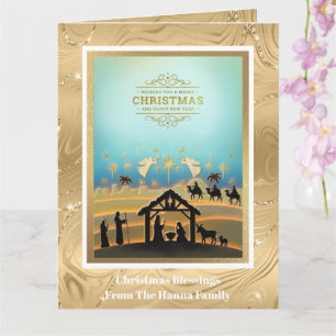 Nativity Scene "Merry Christmas & Happy New Year" Card