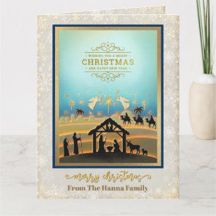 Nativity Scene "Merry Christmas & Happy New Year" Card