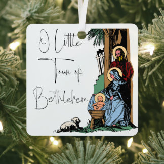 Nativity Scene - 'O Little Town of Bethlehem' Metal Tree Decoration