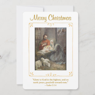 Nativity Scene Religious Christmas  Holiday Card