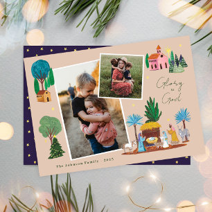 Nativity Scene Religious Family 2 Photos Christmas Invitation