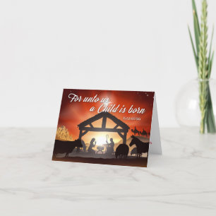 Nativity Scene Religious Holiday Christmas Card