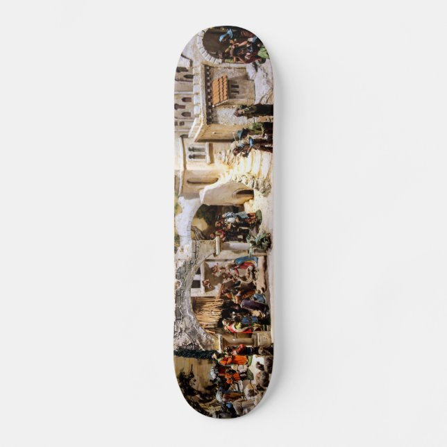 Nativity Scene Setup for Christmas Skateboard (Front)