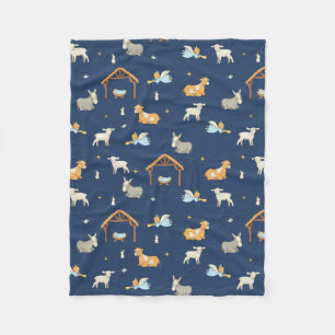 Nativity scene Soft Fleece Christmas Blanket