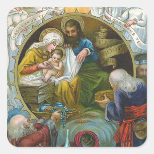 "Nativity Scene" Square Sticker