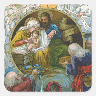 "Nativity Scene" Square Sticker