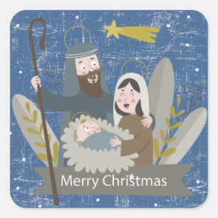 Nativity scene    square sticker
