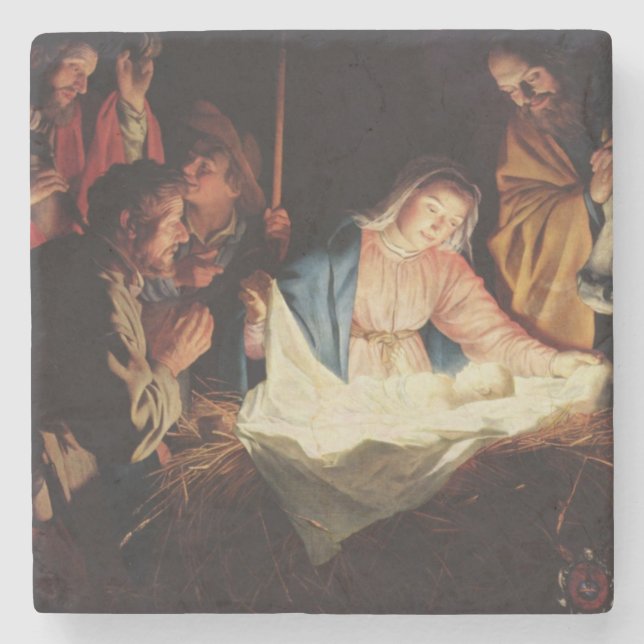 Nativity Scene Stone Coaster (Front)