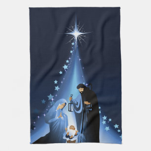 Nativity scene tea towel