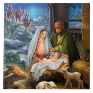 Nativity scene tile