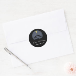 Nativity Scene Vignette Script Christmas sticker