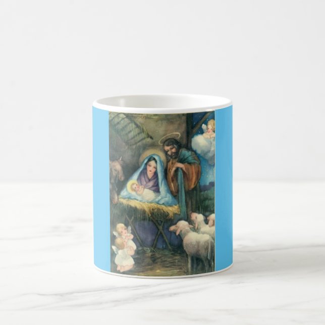 Nativity Scene Vintage Christmas Mug (Center)