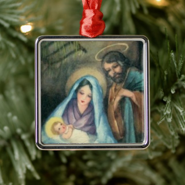 Nativity Scene Vintage Christmas Ornament (Tree)