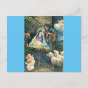 Nativity Scene Vintage Christmas Postcard