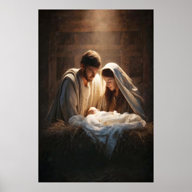 Nativity Scene Wall Art Nativity Art Jesus Artwork (Front)