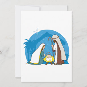 Nativity Scene with Mary Joseph and Baby Jesus Invitation