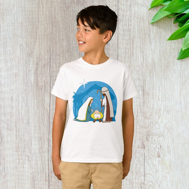 Nativity Scene with Mary Joseph and Baby Jesus T-Shirt (Creator Uploaded)