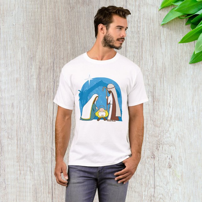 Nativity Scene with Mary Joseph and Baby Jesus T-Shirt (Creator Uploaded)
