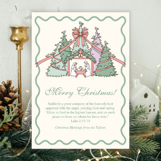 Nativity & Scripture Christian Merry Christmas Holiday Card