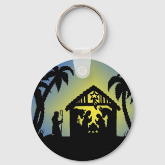 Nativity Silhouette Joy to the World Key Ring