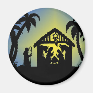 Nativity Silhouette Joy to the World Magnet