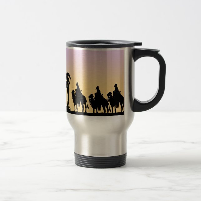 Nativity Silhouette Wise Men on the Horizon Travel Mug (Right)