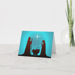 NATIVITY SILHOUTTE & STAR by SHARON SHARPE Holiday Card