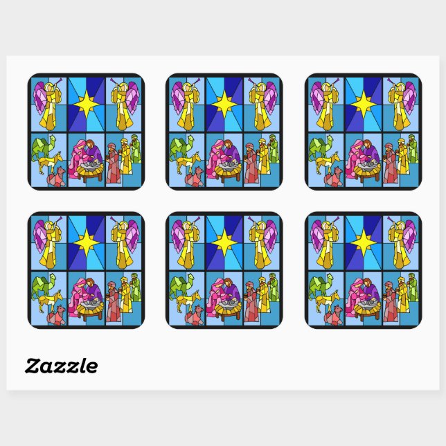 Nativity   square sticker (Sheet)