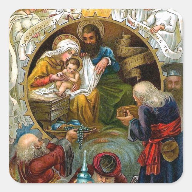 Nativity Square Sticker (Front)