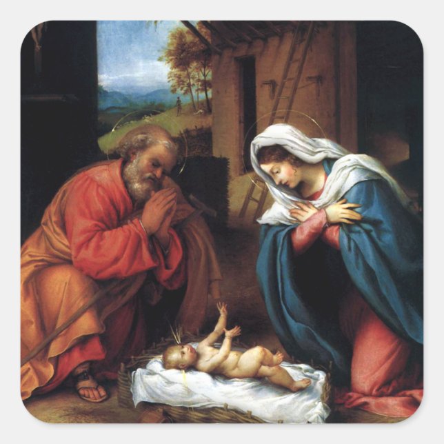 Nativity Square Sticker (Front)