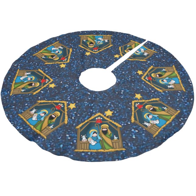 nativity stable scene tree skirt (Angled)