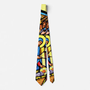 Nativity Stained Glass Christmas Tie