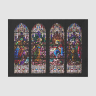 Nativity Stained Glass Christmas Tissue Paper