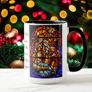 Nativity Stained Glass Image Christmas Gift Mug
