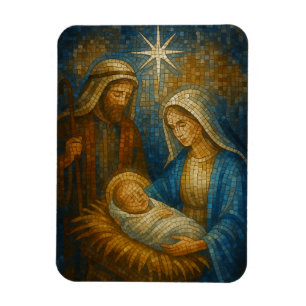 Nativity Stained Glass Mosaic   Holy Family  Magnet