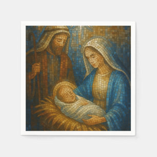 Nativity Stained Glass Mosaic   Holy Family  Napkin