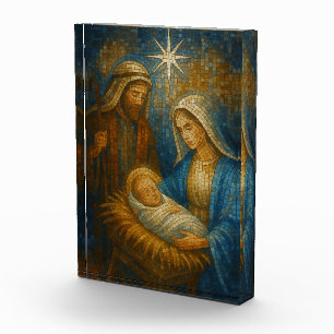 Nativity Stained Glass Mosaic   Holy Family  Photo Block